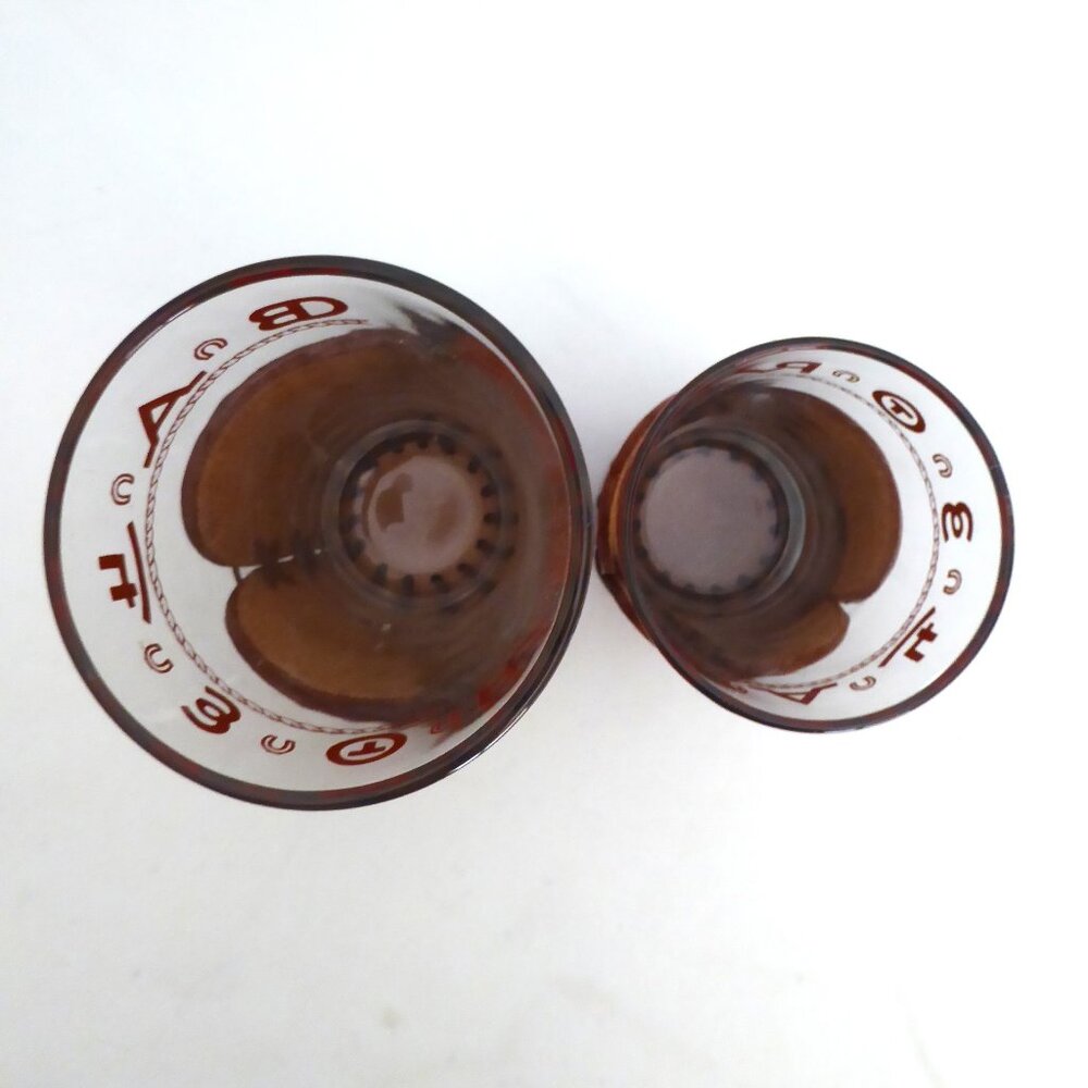 1950’s VINTAGE WESTERN THEMED COWBOY LONGHORN BRAND GLASS SET & WOOD COASTERS - Picture 13 of 16